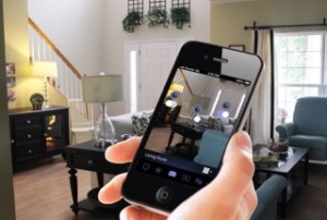Smart phone linking to security cameras inside house